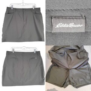 Eddie Bauer Skort Skirt Women's Size 12 Short Hiking Gray Nylon Activewear